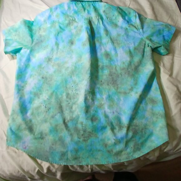 The Happy Accident - cotton blend tie dyed camp shirt - Picture 2 of 4